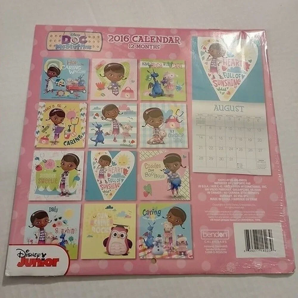 2016 DISNEY DOC McSTUFFINS 12 MONTH WALL CALENDAR-NEW-SEALED-2016*-VINTAGE